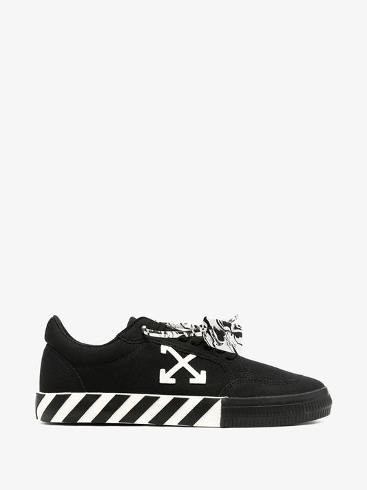 Black Vulcanized Low Top Canvas Sneakers
