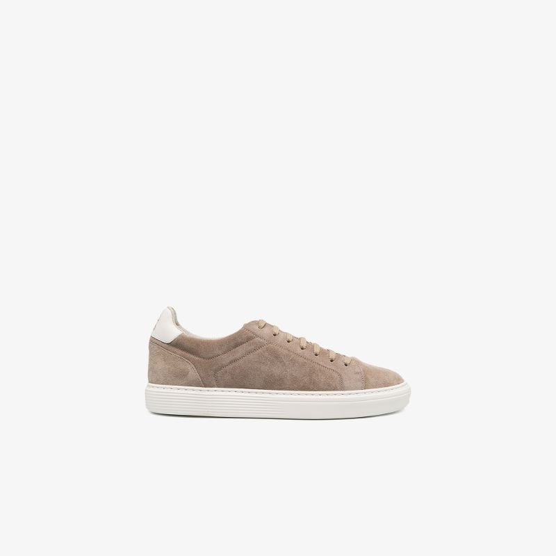 Brown Low Top Suede Sneakers