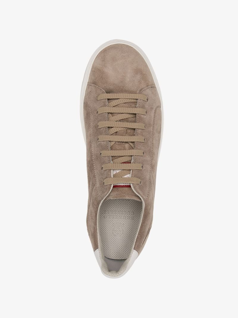 Brown Low Top Suede Sneakers