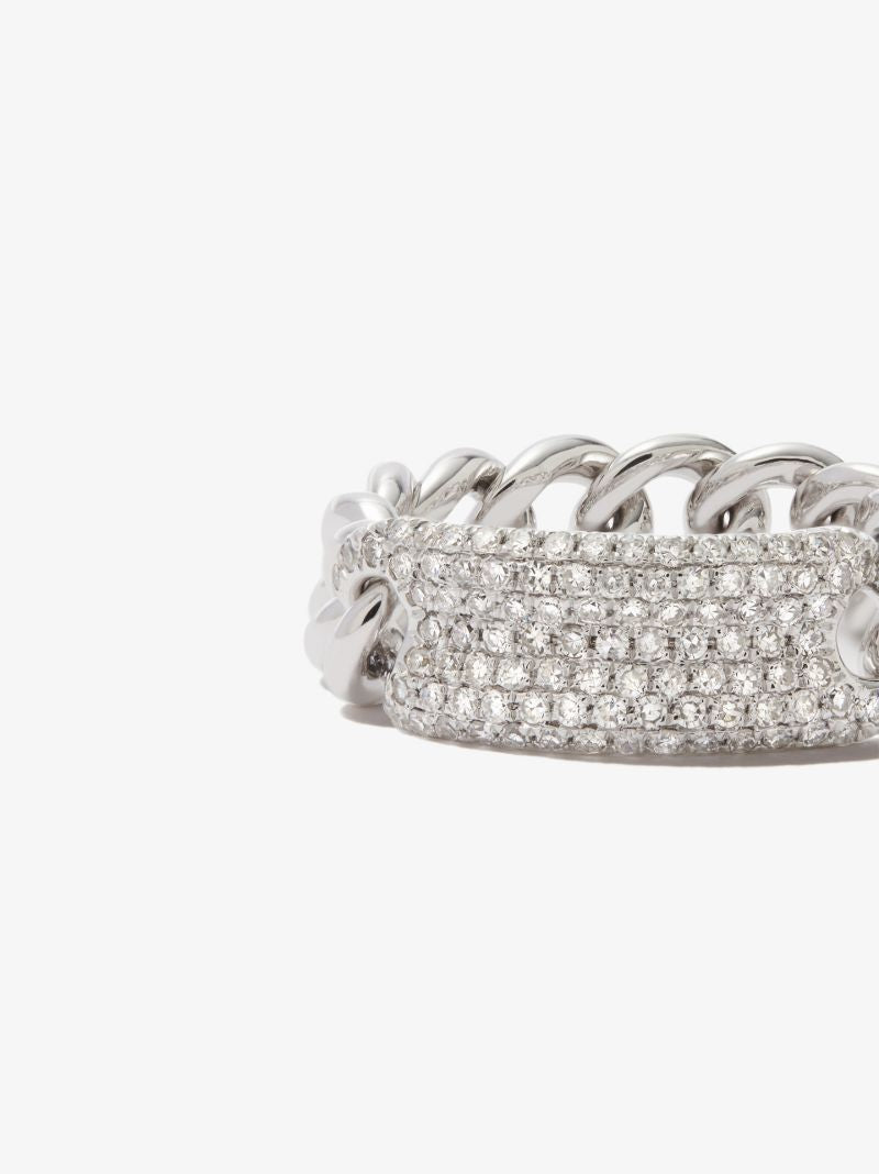 18k White Gold Id Mini Link Diamond Ring