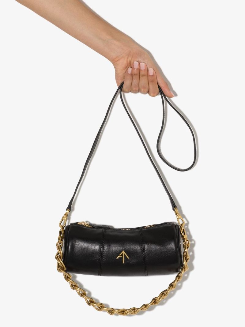 Black Xx Mini Cylinder Leather Shoulder Bag