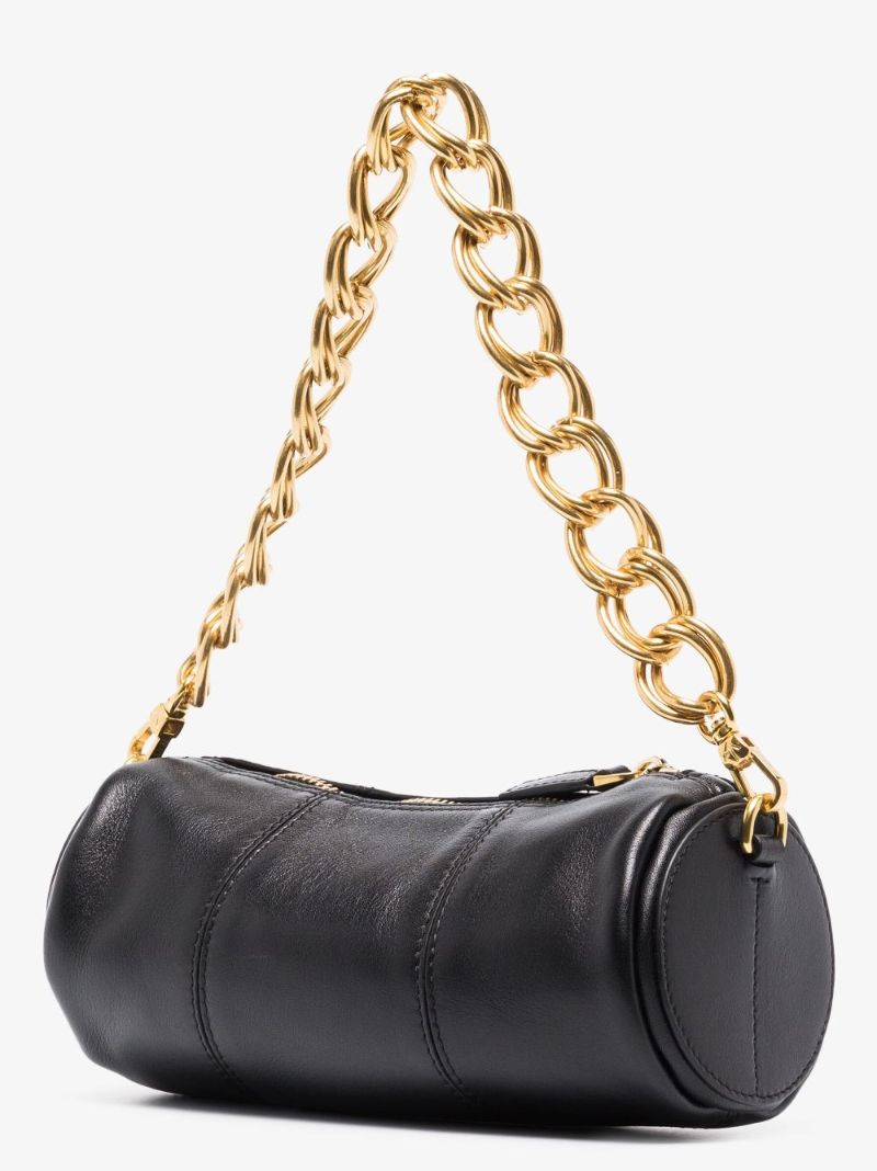 Black Xx Mini Cylinder Leather Shoulder Bag