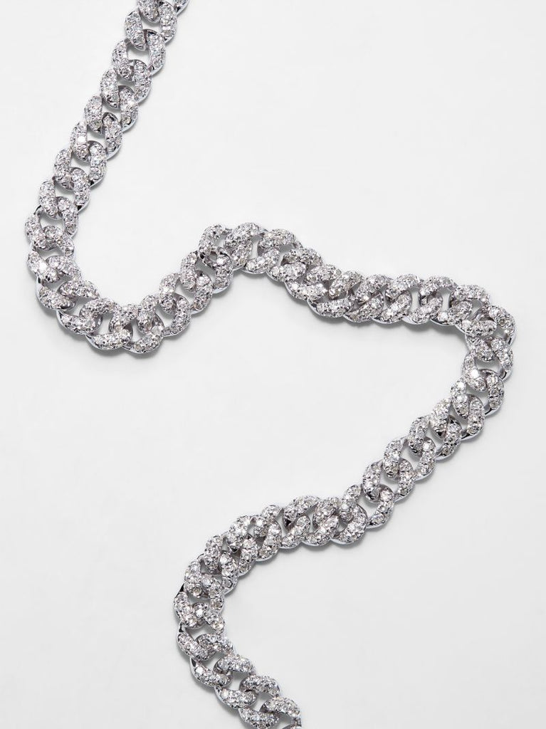 18k White Gold Mini Link Diamond Bracelet