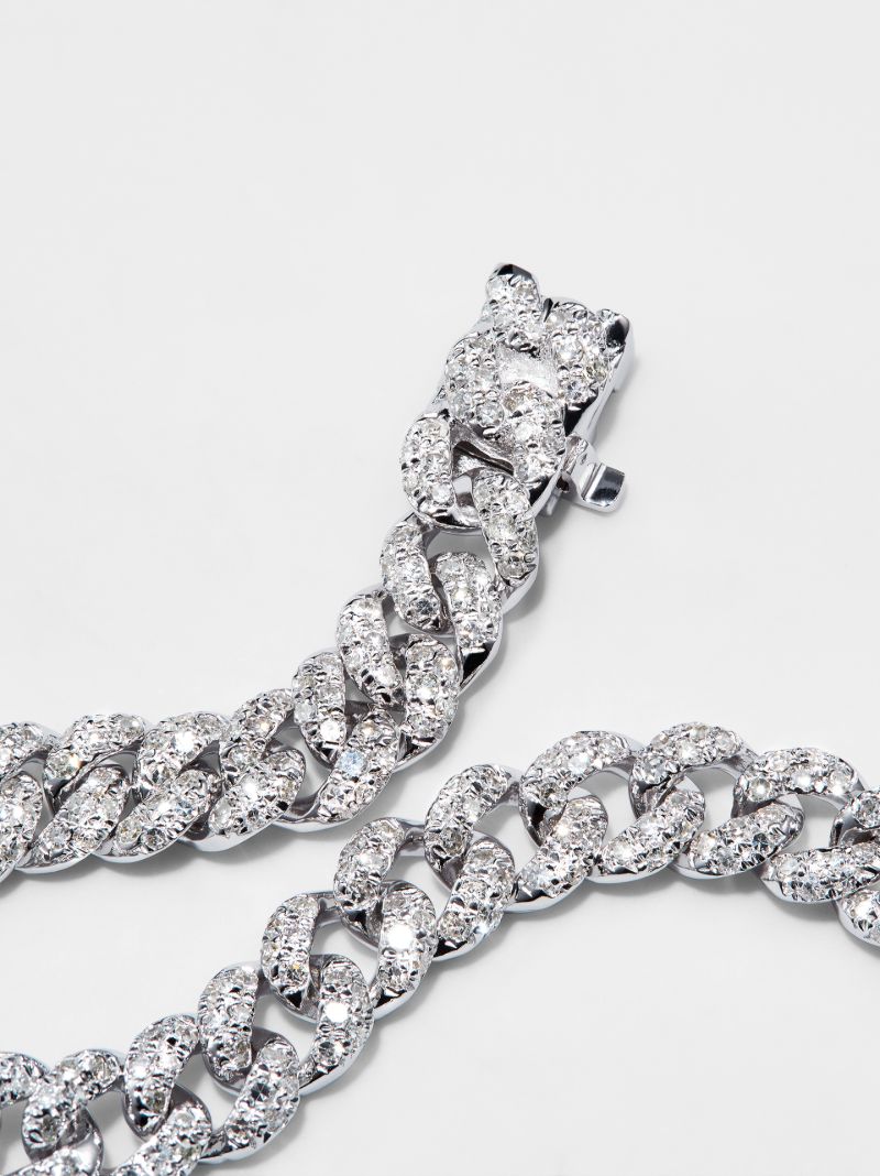18k White Gold Mini Link Diamond Bracelet