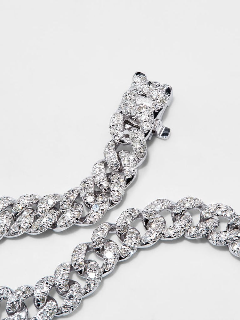 18k White Gold Mini Link Diamond Bracelet