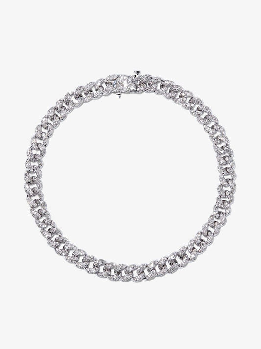 18k White Gold Mini Link Diamond Bracelet