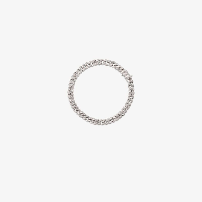 18k White Gold Mini Link Diamond Bracelet