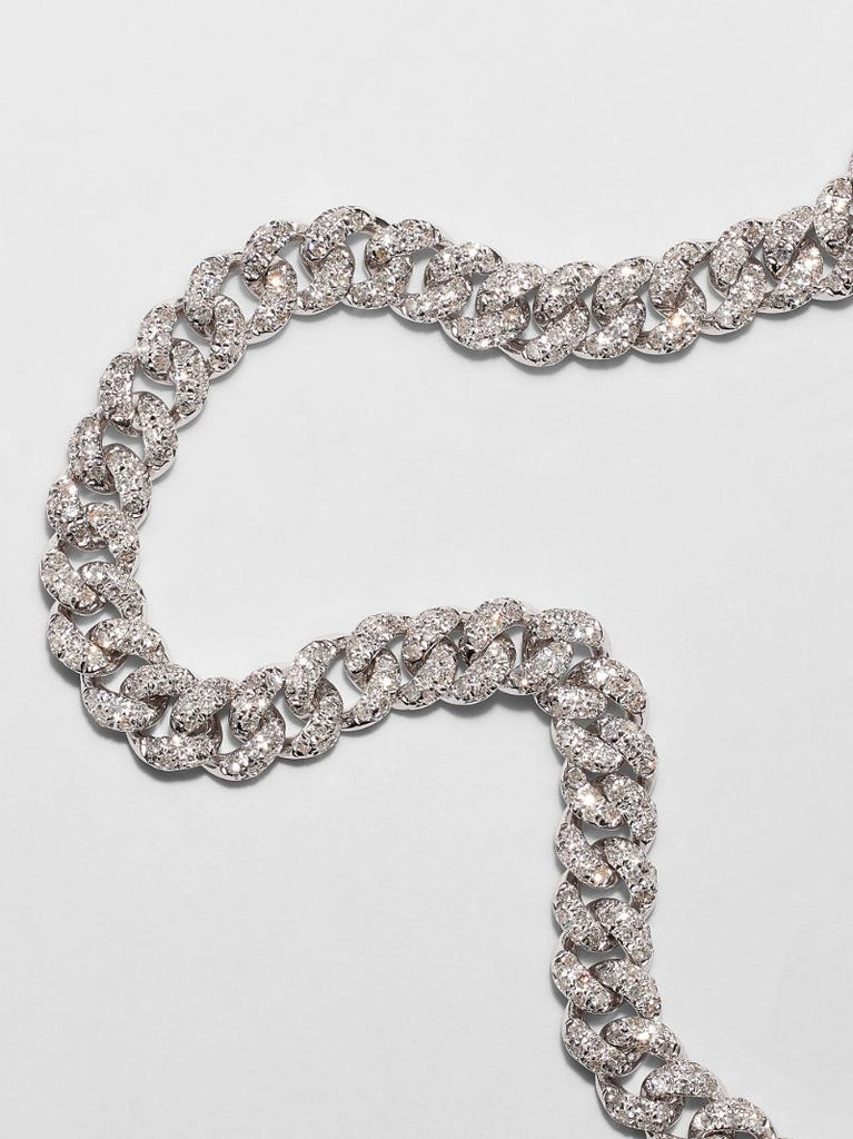18k White Gold Mini Link Diamond Bracelet
