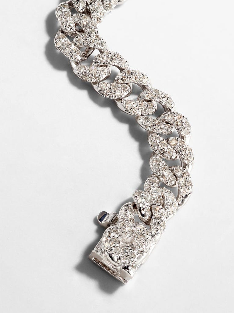 18k White Gold Mini Link Diamond Bracelet