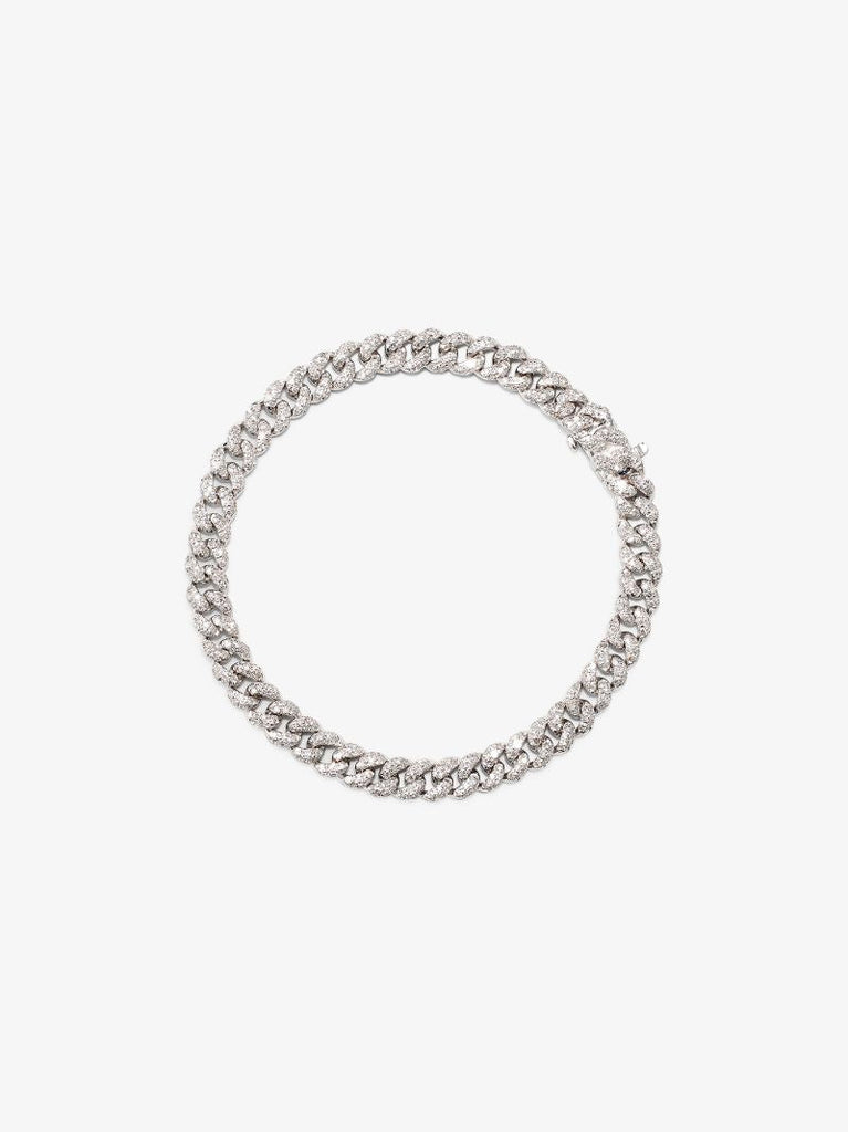 18k White Gold Mini Link Diamond Bracelet