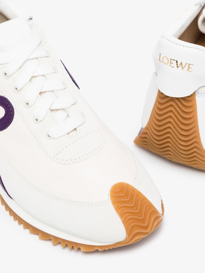 White Flow Runner Leather Sneakers