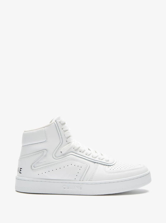 White Z Leather High Top Sneakers
