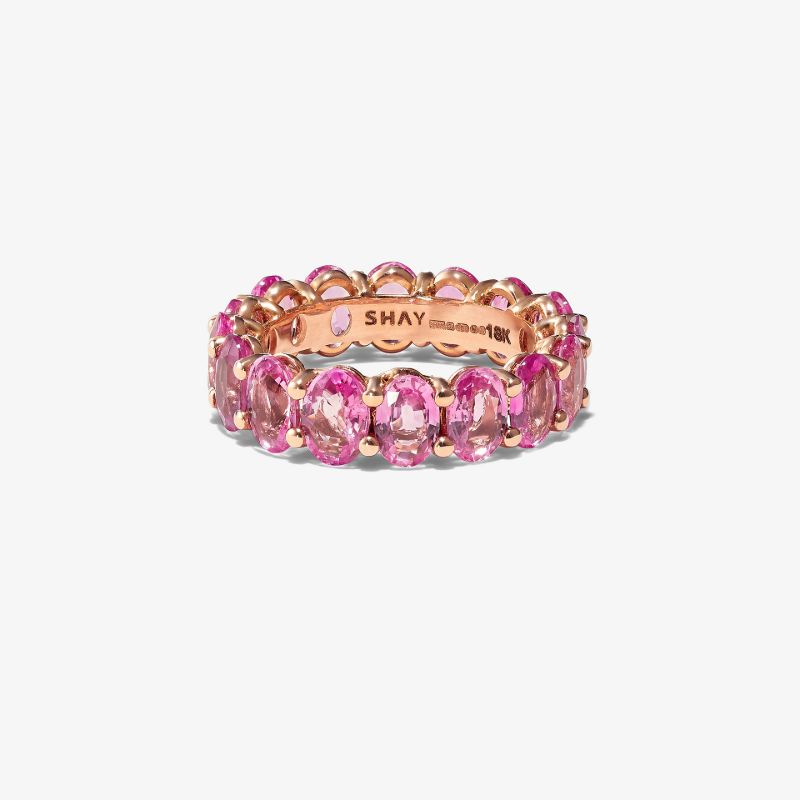18k Rose Gold Sapphire Oval Eternity Ring