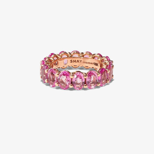 18k Rose Gold Sapphire Oval Eternity Ring