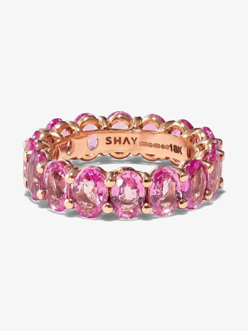 18k Rose Gold Sapphire Oval Eternity Ring