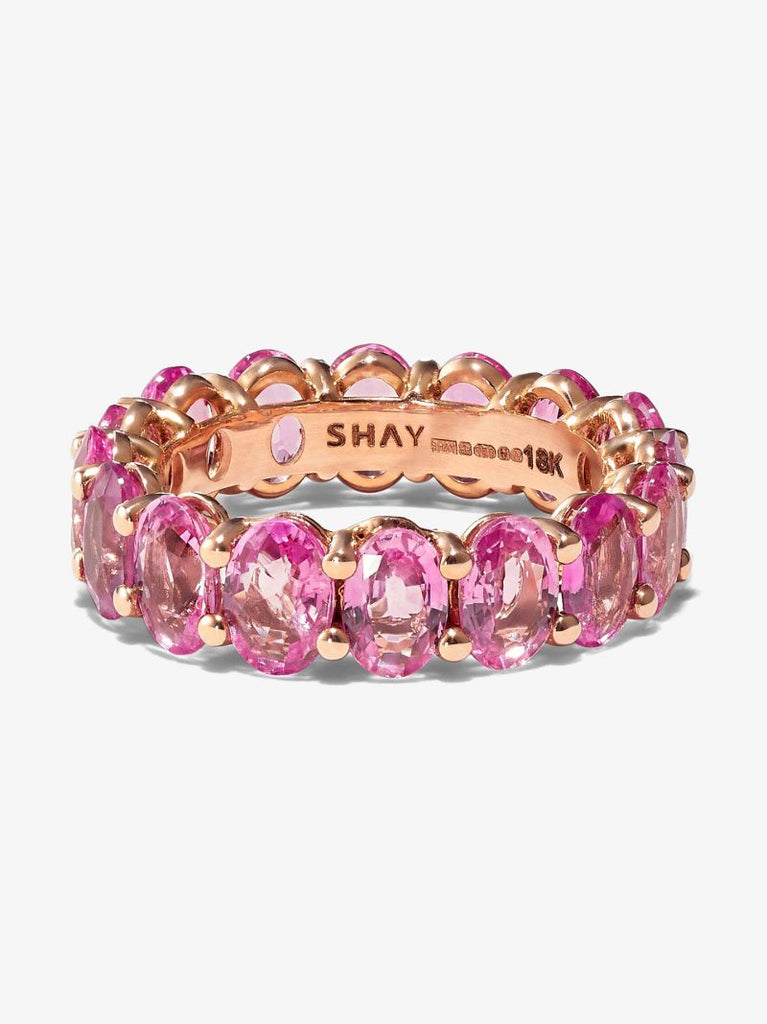 18k Rose Gold Sapphire Oval Eternity Ring
