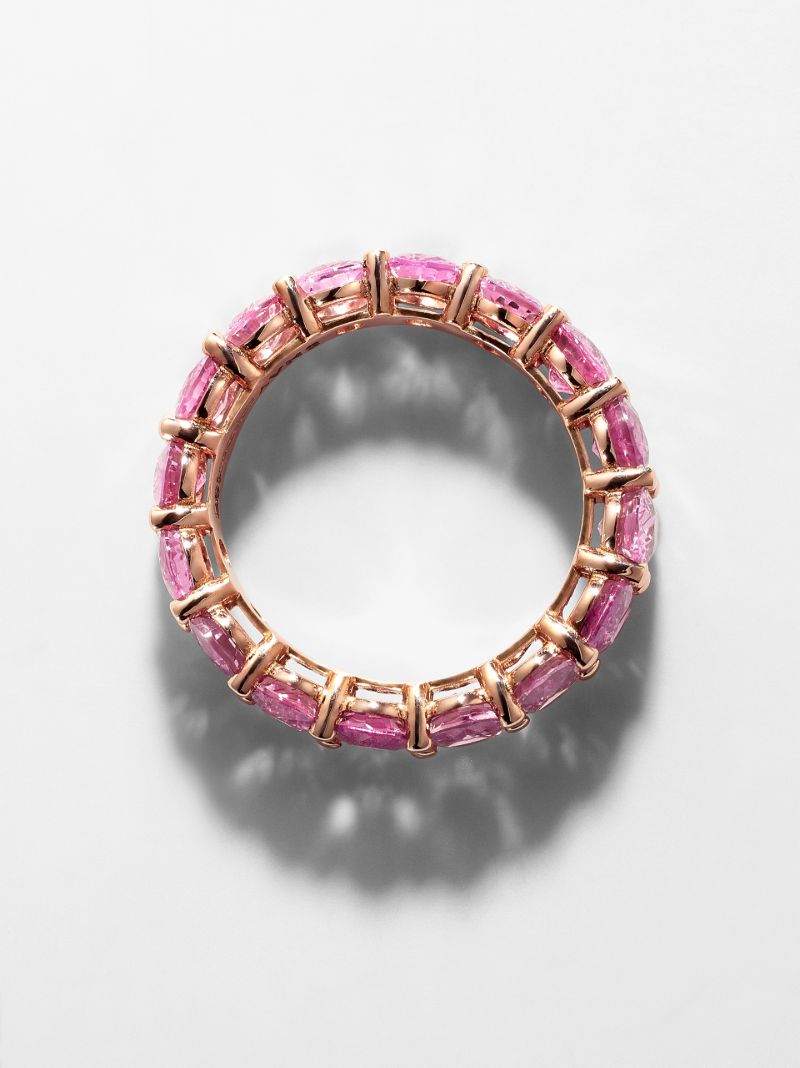 18k Rose Gold Sapphire Oval Eternity Ring