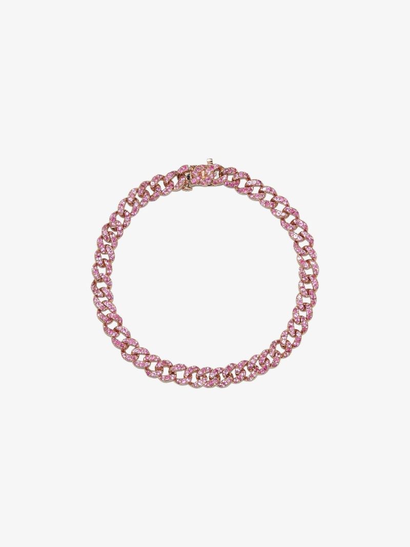 18k Rose Gold Mini Link Sapphire Bracelet