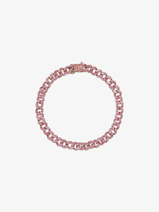 18k Rose Gold Mini Link Sapphire Bracelet