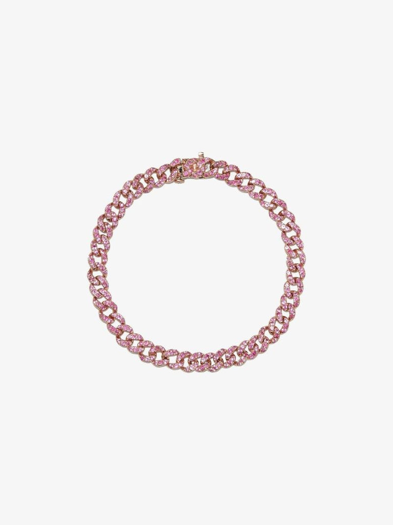 18k Rose Gold Mini Link Sapphire Bracelet