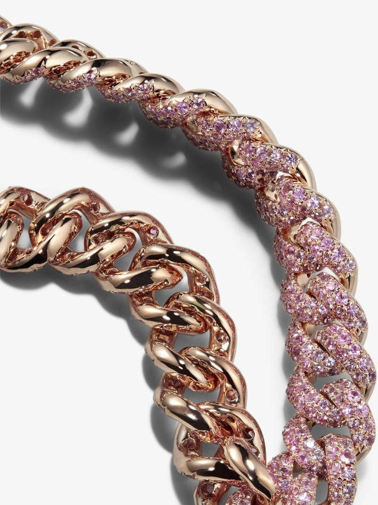 18k Rose Gold Essential Link Sapphire Bracelet