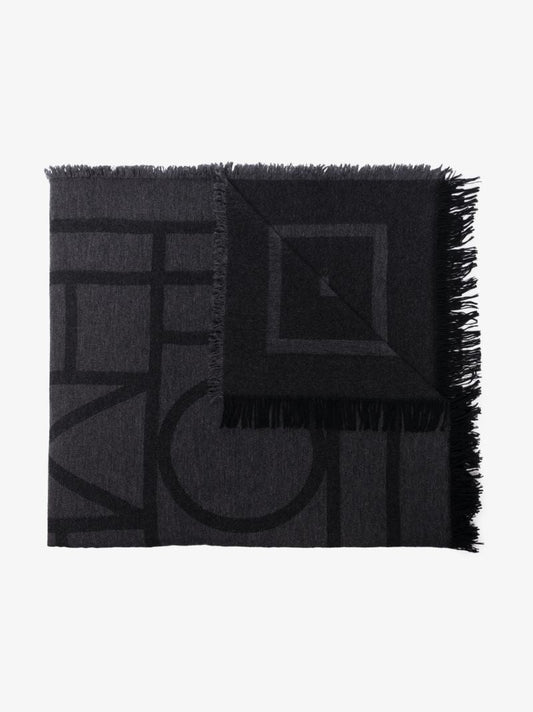 Fine Knit Monogram Logo Scarf