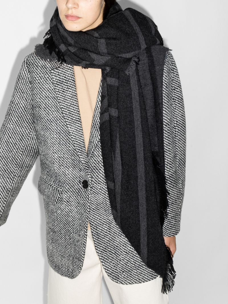 Fine Knit Monogram Logo Scarf