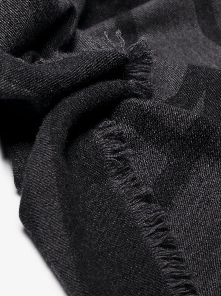 Fine Knit Monogram Logo Scarf