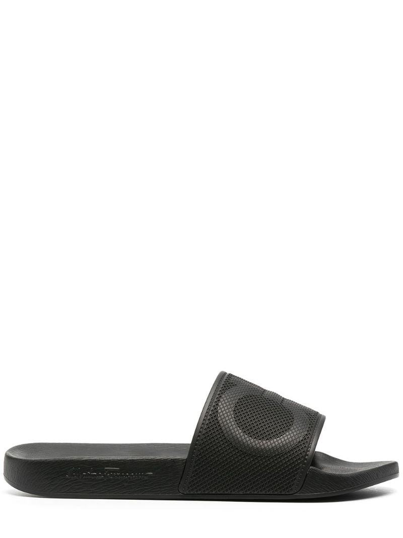 Black Gancini Rubber Slides