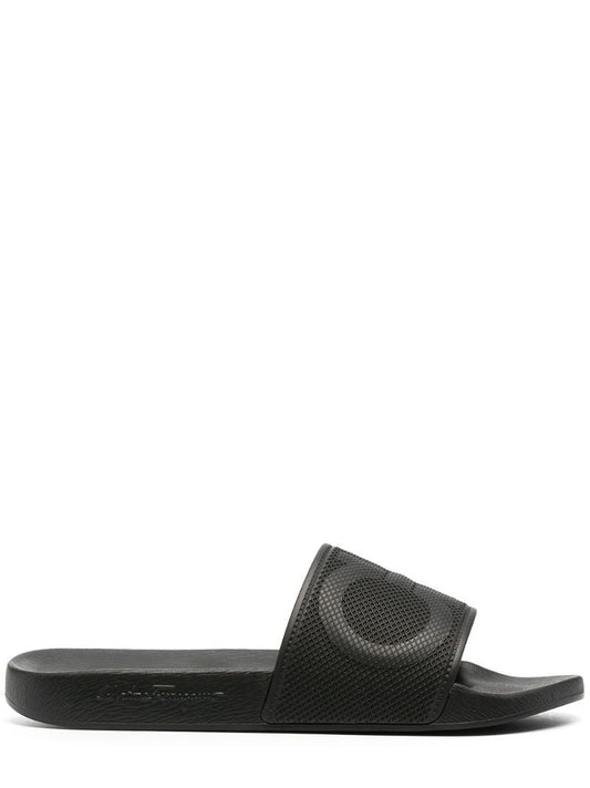 Black Gancini Rubber Slides