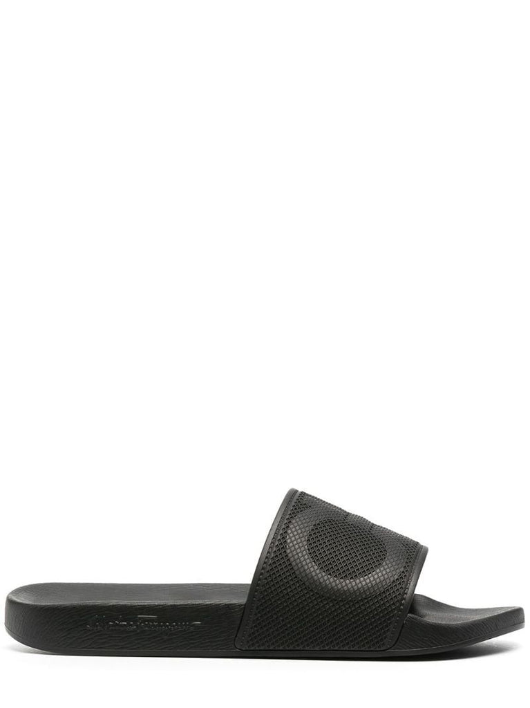 Black Gancini Rubber Slides