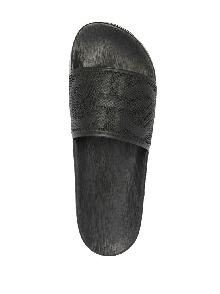 Black Gancini Rubber Slides