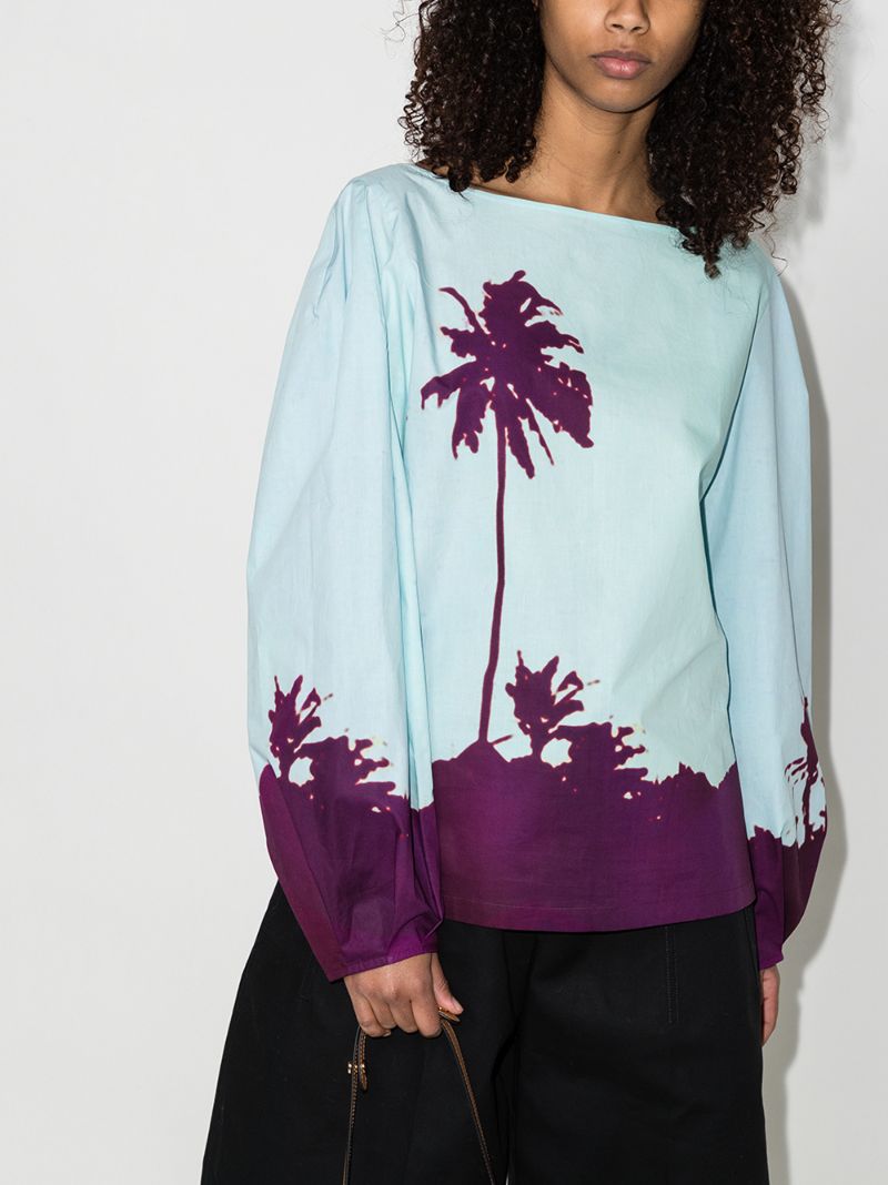 Cartley Palm Print Blouse