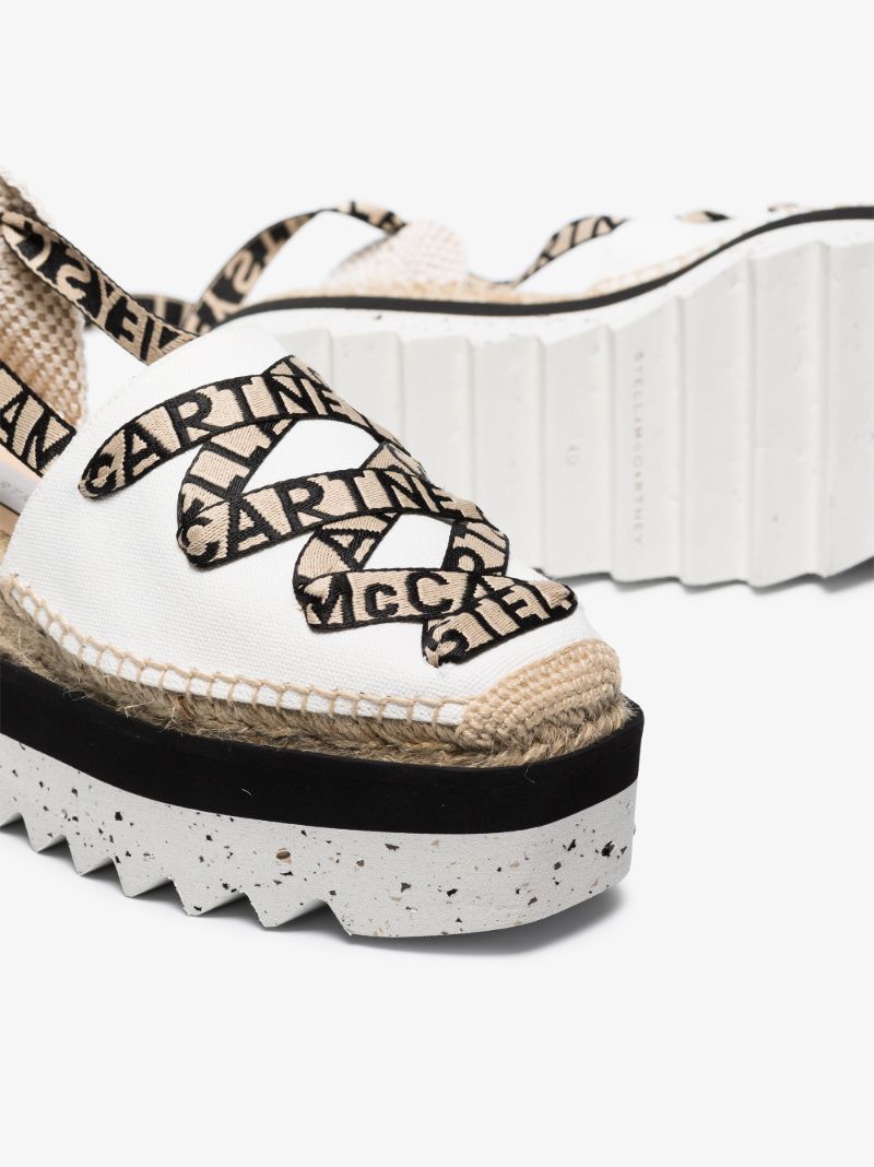 White Gaia 55 Canvas Platform Espadrilles