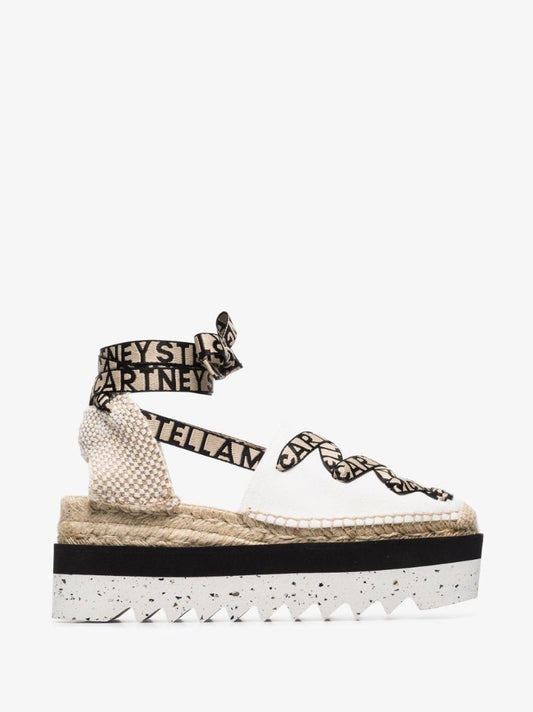 White Gaia 55 Canvas Platform Espadrilles