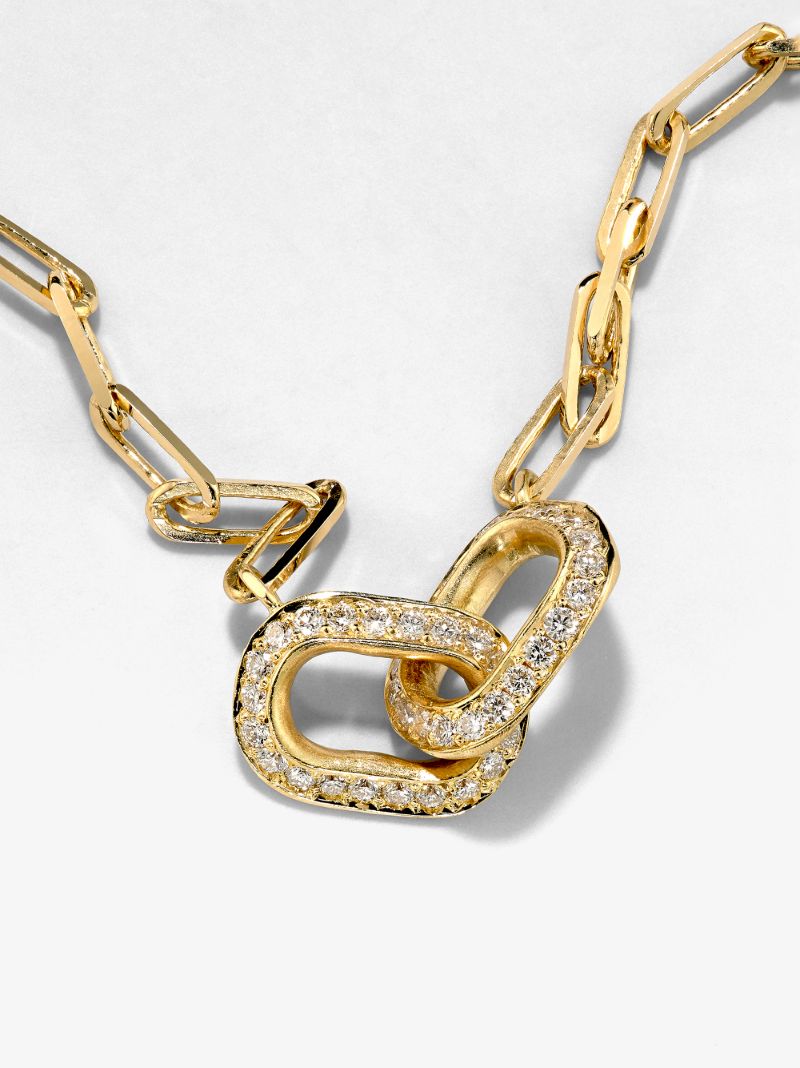 18k Yellow Gold Unity Diamond Necklace