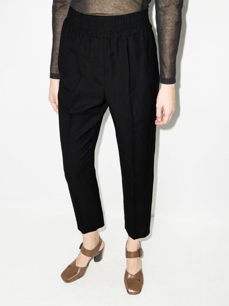 High Waist Slim Leg Trousers