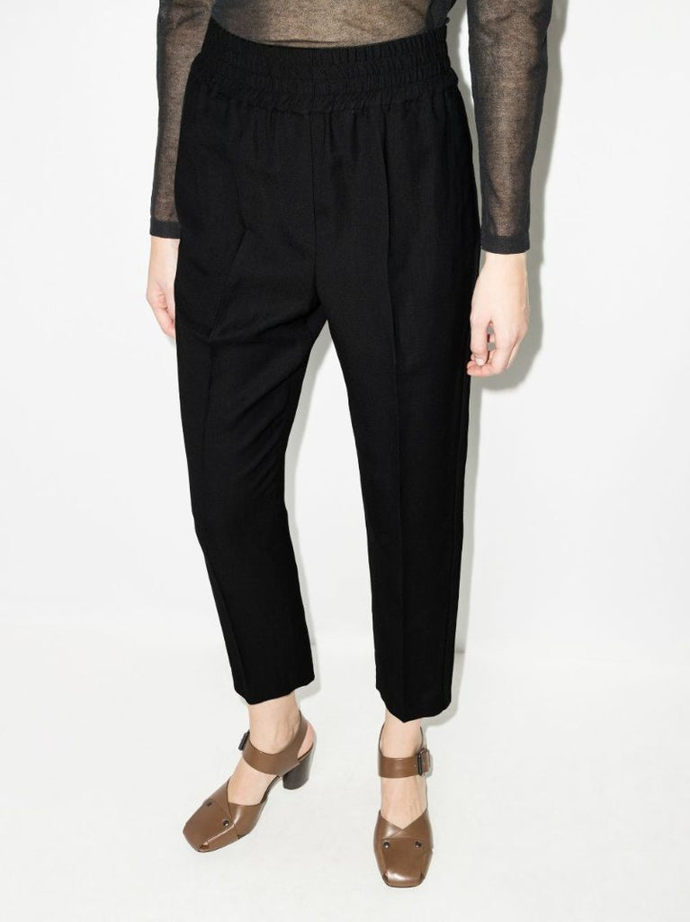 High Waist Slim Leg Trousers