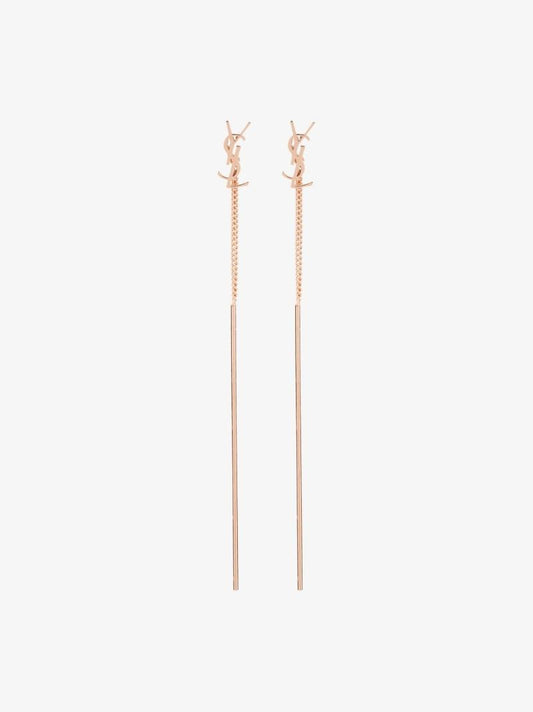 Rose Gold Tone Opyum Monogram Threader Earrings
