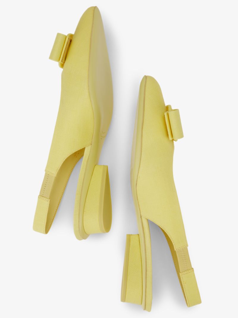 Yellow Viva Slingback Leather Pumps