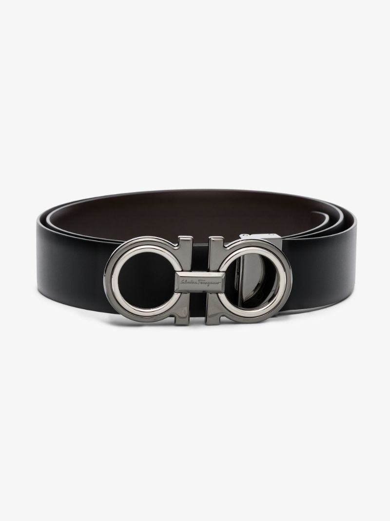 Gancini Reversible Leather Belt