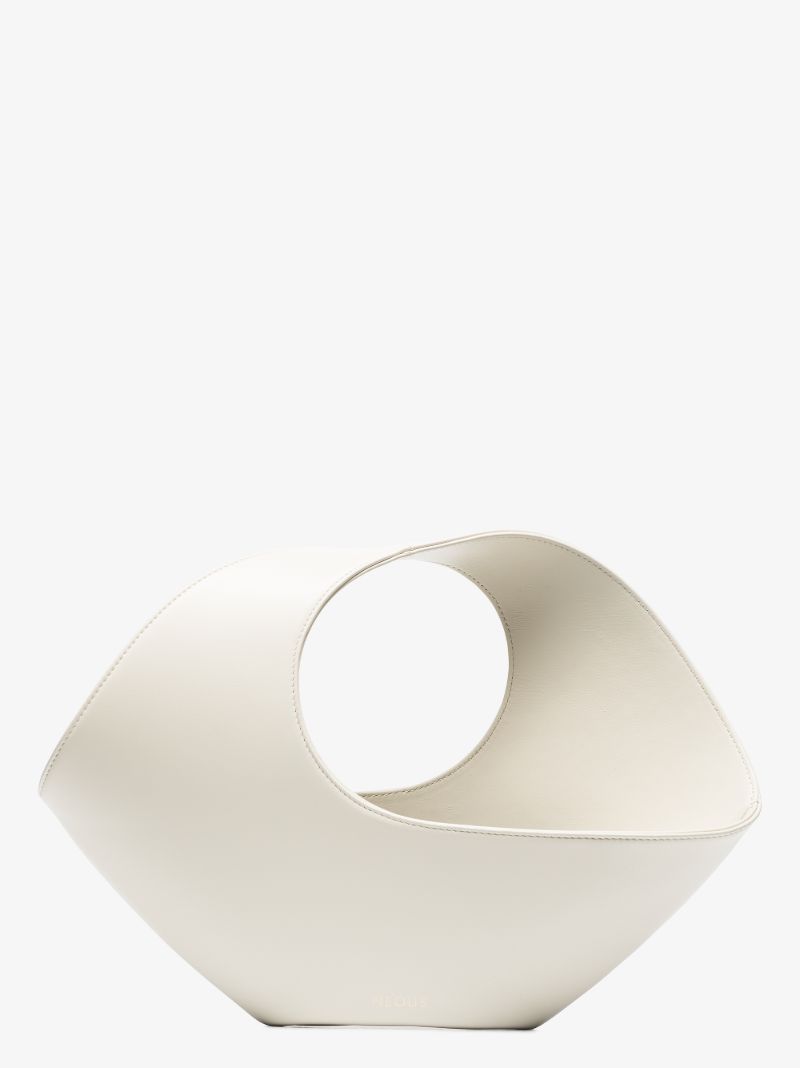 Cream Jupiter Small Leather Tote Bag