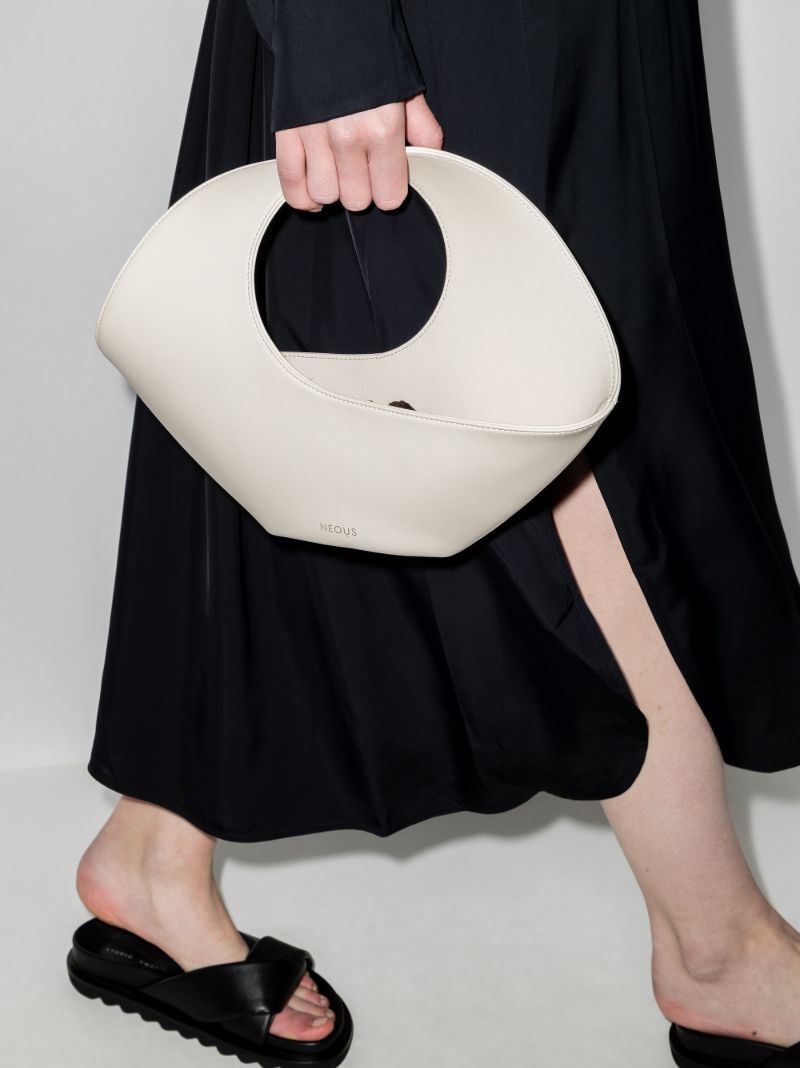 Cream Jupiter Small Leather Tote Bag