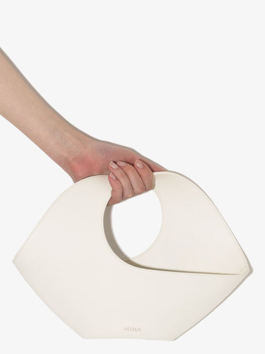 Cream Jupiter Small Leather Tote Bag