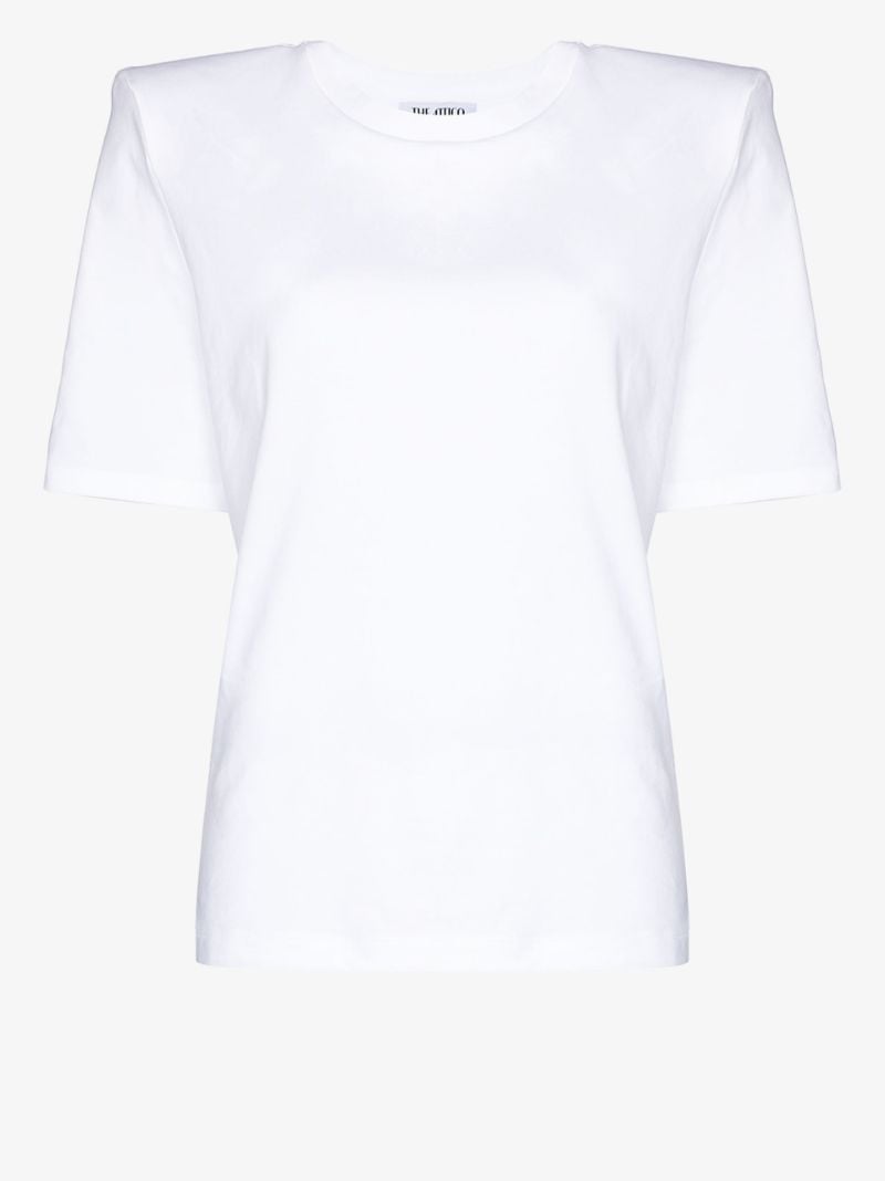 Padded Shoulder Cotton T-shirt