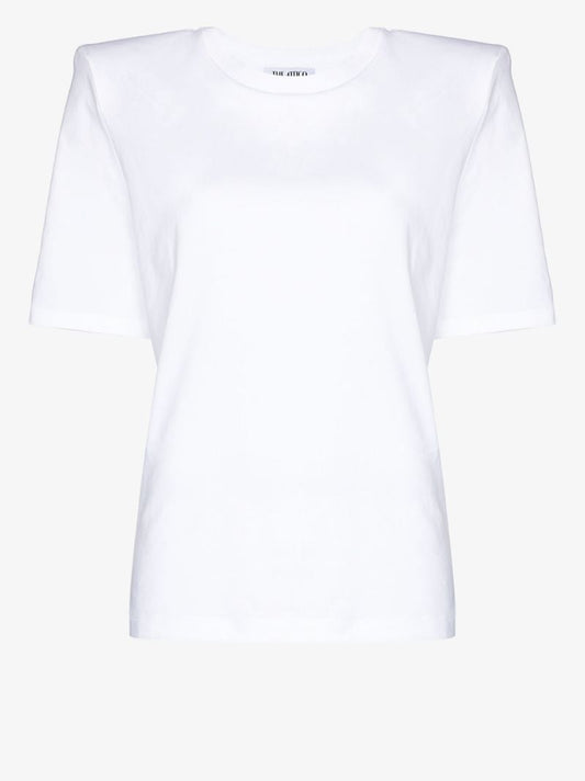 Padded Shoulder Cotton T-shirt