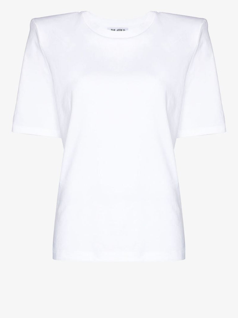 Padded Shoulder Cotton T-shirt
