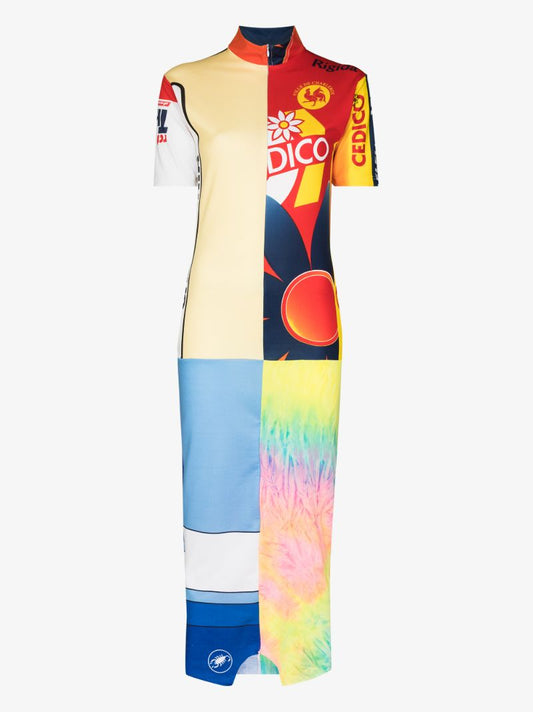 X Browns Focus Patchwork Print Midi Dress