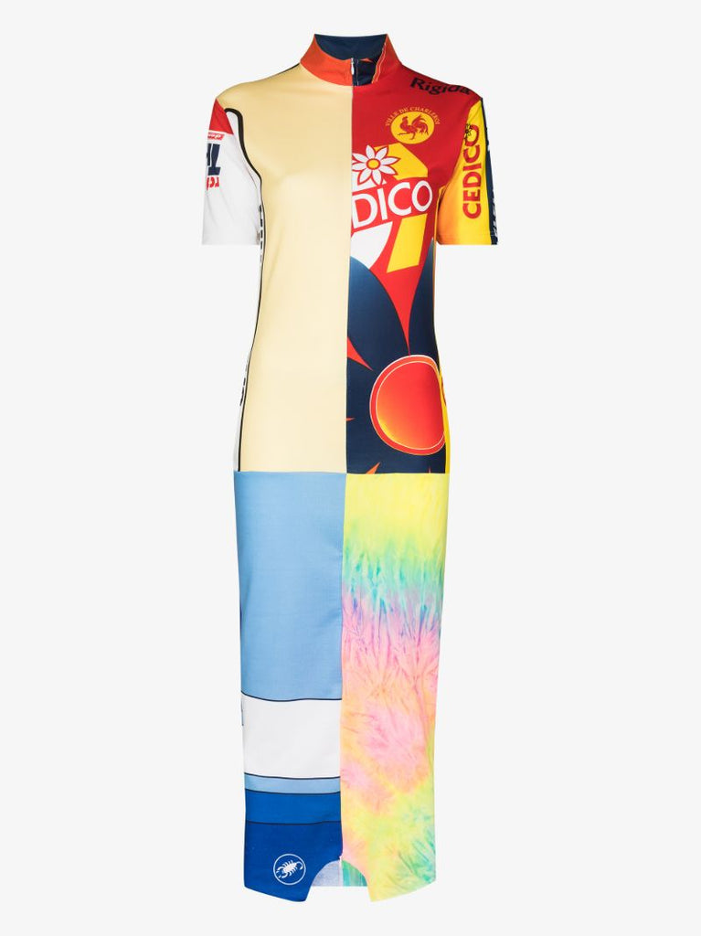 X Browns Focus Patchwork Print Midi Dress
