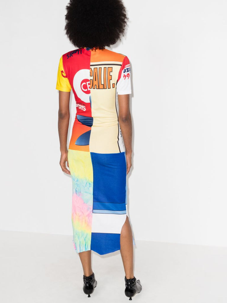 X Browns Focus Patchwork Print Midi Dress